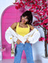 Yellow, basic top with a square neckline